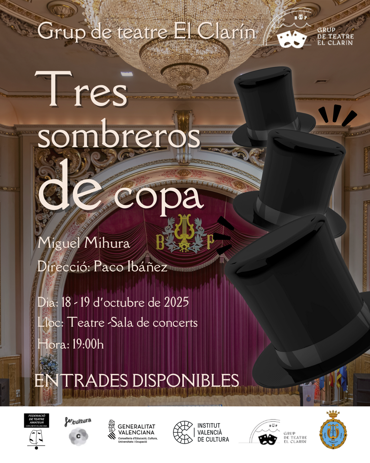 Teatre: Tres sombreros de copa